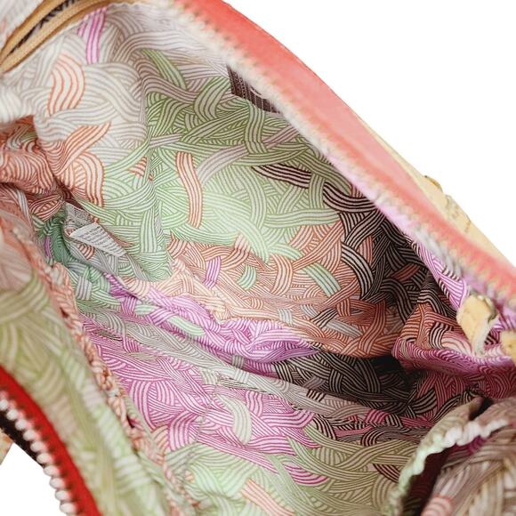 The Sak Kendra Tan Brown & Red Leather Crossbody Purse, PRE-OWNED - Picture 5 of 9